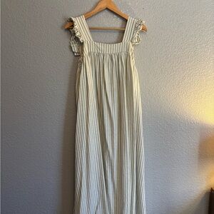 A New Day Striped Cream Sleeveless Dress